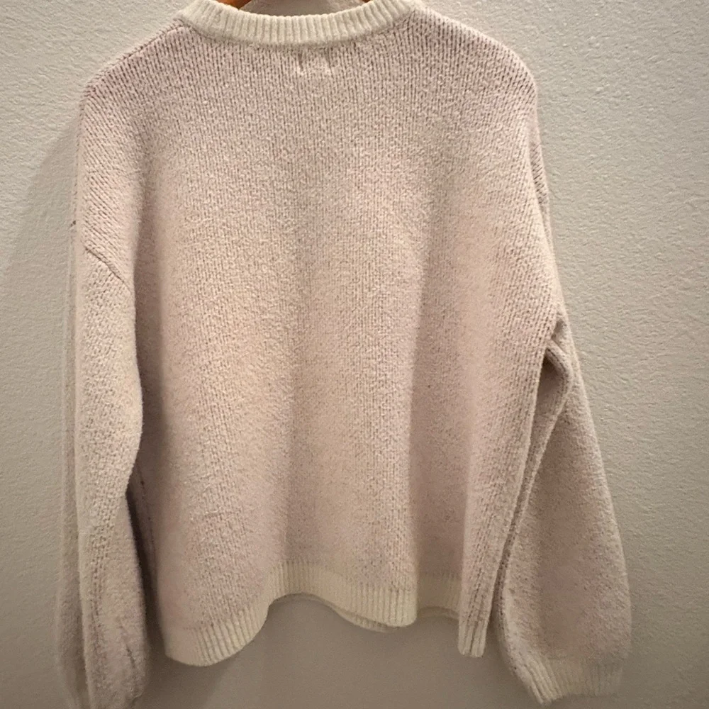 a new day Cream Sweater with Red and Green Cherry Design - Picture 3 of 3